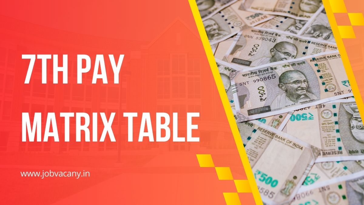 7th Pay Matrix Table 2024 | CPC Salary Details - JobVacany